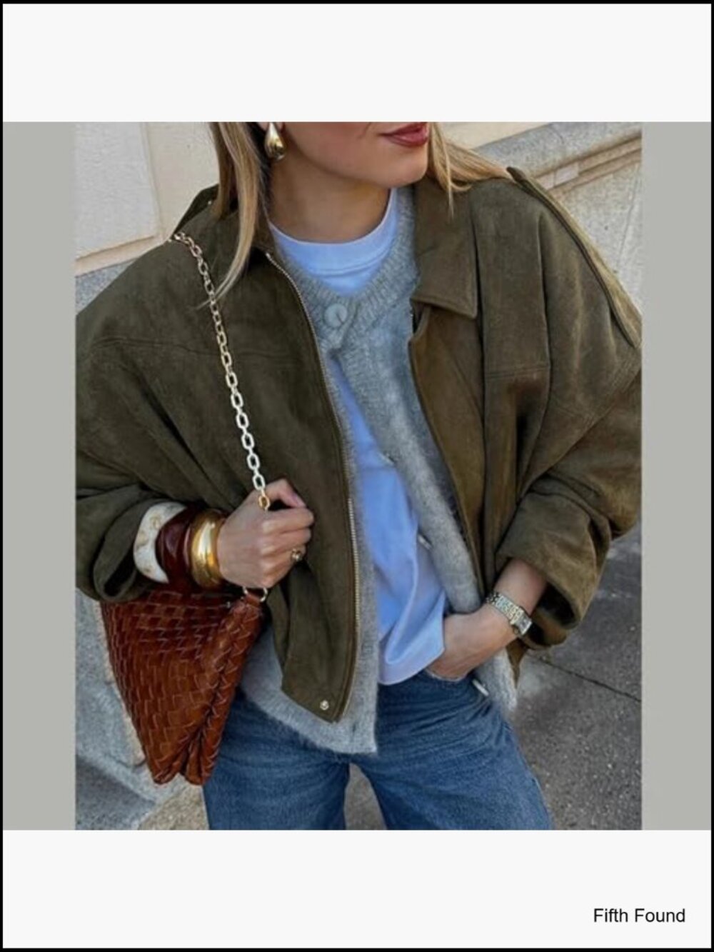 Faux Suede Bomber Jacket Oversized Pilot Coat Lapel Zip Up Streetwear Outerwear - Picture 3 of 7